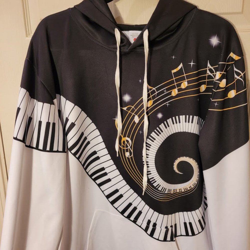 Sold: Music Man Piano 2XL/3XL Jacket Hoodie Rock - Picture 4 of 7
